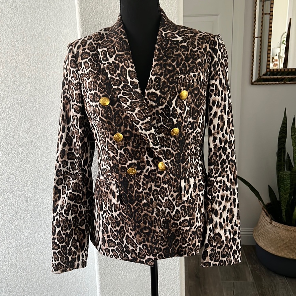 Brand New with Tag ALC Alton Blazer in Leopard Print - Size 8